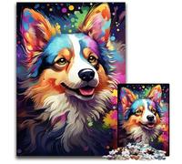 Jigsaw Puzzles 1000 Pieces for Adults Painting Color Corgi Dog Wooden Jigsaw Puzzles for Adults Perfect for Family Fun on Christmas Thanksgiving Birthdays & Easter 1000 PCS(75x50cm)
