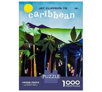 Jigsaw Puzzles 1000 Pieces for Adults Pan Am Caribbean Travel Puzzle for Adults Toy Wall Decor Hand Speed Race Stress Reduction Gifts 38x26cm/1000pcs
