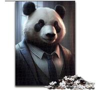 Jigsaw Puzzles 1000 Pieces for Adults Panda Bear Suit Animal Made of Wood, Perfect DIY Art Decor Or Birthday Gift 50x75cm for Birthday Holiday Christmas