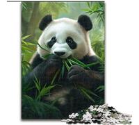 Jigsaw Puzzles 1000 Pieces for Adults Panda Eating Bamboo Puzzle Made of cardboard for Birthday Holiday Christmas size 38x26CM