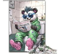 Jigsaw Puzzles 1000 Pieces for Adults Panda Go Toilet 1000 Piece Jigsaw Puzzle Educational Games Beautiful Decoration (Size 26x38 cm)