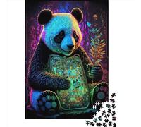 Jigsaw Puzzles 1000 Pieces for Adults Panda Neon1 Puzzle for Adults Paper Board Puzzles Family Decoration 1000pcs (38x26cm)