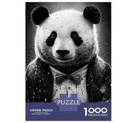 Jigsaw Puzzles 1000 Pieces for Adults Panda Smoking Drawing Puzzle for Adults Hands-on Game Improve Memory Deal As Gifts for The Whole Family 52x38cm/1000pcs