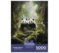Jigsaw Puzzles 1000 Pieces for Adults Panda Wall Art Print-3 Jigsaws for Adults Fun Games A Work of Art Deal As Gifts for The Whole Family 38x26cm/1000pcs