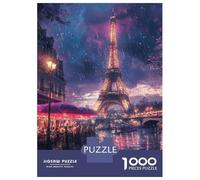 Jigsaw Puzzles 1000 Pieces for Adults Paris Eiffel Tower Night Jigsaw Puzzle Anti-Stress Toys Home Decoration Help The Brain Exercise 38x26cm/1000pcs