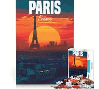 Jigsaw Puzzles 1000 Pieces for Adults Paris France at Night, Impossible Game, Challenging To Complete, for Is Ideal As A Gift 38x52cm