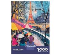 Jigsaw Puzzles 1000 Pieces for Adults Paris Winter Scene Eiffel Tower Jigsaw Puzzle Anti-Stress Toys Home Decoration Help The Brain Exercise 52x38cm/1000pcs
