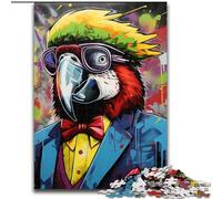 Jigsaw Puzzles 1000 Pieces for Adults Parrot Graffiti Painting Challenging Puzzles Idea, Humorous Artwork, Detailed Artwork (Size 26x38 cm)