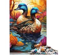 Jigsaw Puzzles 1000 Pieces for Adults Peaceful Ducks Puzzle for Adults Woodenboard Puzzles Family Decoration 1000pcs (75x50cm)