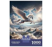 Jigsaw Puzzles 1000 Pieces for Adults Pegasus Flying Over Greek Ruins Jigsaw Puzzle Anti-Stress Toys Home Decoration Help The Brain Exercise 52x38cm/1000pcs