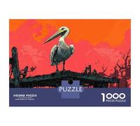 Jigsaw Puzzles 1000 Pieces for Adults Pelican Dock Art Print Puzzles for Adults Fun Games Improve Memory Deal As Gifts for The Whole Family 70x50cm/1000pcs
