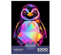 Jigsaw Puzzles 1000 Pieces for Adults Penguin Triangle Abstract Adult Jigsaw Relax Games Difficult Challenge Help The Brain Exercise 52x38cm/1000pcs