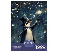 Jigsaw Puzzles 1000 Pieces for Adults Penguin Wizard with Wand And Stars Adult Puzzles Relax Games Analysis And Logic Stress Reduction Gifts 70x50cm/1000pcs