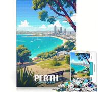 Jigsaw Puzzles 1000 Pieces for Adults Perth, Australia Cityscape, Impossible Game, Challenging To Complete, for Is Ideal As A Gift 38x52cm