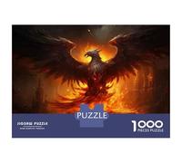 Jigsaw Puzzles 1000 Pieces for Adults Phoenix Rising Mythical Firebird Artwork Jigsaw Puzzle Relax Games Precision Cutting Unique Birthday And Gifts 52x38cm/1000pcs