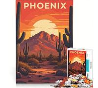 Jigsaw Puzzles 1000 Pieces for Adults Phoenix Sunset Landscape Travel Poster, Impossible Game, Challenging To Complete, for Is Ideal As A Gift 50x75cm