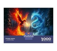 Jigsaw Puzzles 1000 Pieces for Adults Phoenix Vs. Dragon Epic Battle Adult Jigsaw Toy Wall Decor Home Decoration Deal As Gifts for The Whole Family 52x38cm/1000pcs