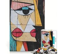 Jigsaw Puzzles 1000 Pieces for Adults Picassos Cubist Lady Face, Relax Games, Pattern Assembly, Wishlist with Santa Claus 38x52cm