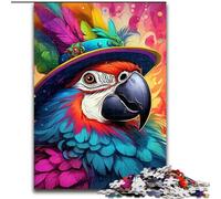Jigsaw Puzzles 1000 Pieces for Adults Pirate Parrot Made of Wood, Fun Present & Activity for Home 50x75cm Birthday Party for Men Women