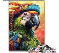 Jigsaw Puzzles 1000 Pieces for Adults Pirate Parrot Wooden Jigsaw Puzzles size50x75cm for Birthdays And Holidays