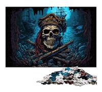 Jigsaw Puzzles 1000 Pieces for Adults Pirate Skeleton Wooden Jigsaw Puzzles Brain Challenge Game for Teenagers & Family Interaction 50x75CM/19.68x29.52inch