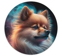 Jigsaw Puzzles 1000 Pieces for Adults Pomeranian Cloud Round Jigsaw Puzzles 1000 Pieces for Adults Perfect for Family Fun, Party Games, Birthday Party Favors 67.5x67.5cm