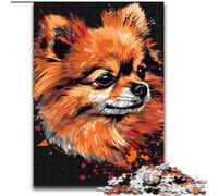 Jigsaw Puzzles 1000 Pieces for Adults Pomeranian Dog Art Made of Wood, Making It A Great Gift for Family Fun 50x75cm for Holidays, Birthdays, And Family Game Nights