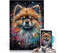 Jigsaw Puzzles 1000 Pieces for Adults Pomeranian painting Handgeschwindigkeitswettbewerb Ein Kunstwerk52x38cm