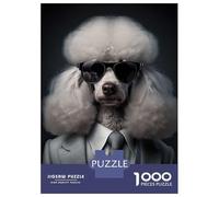 Jigsaw Puzzles 1000 Pieces for Adults Poodle Mafia Boss Puzzle for Adults Brain Teaser Game Pattern Assembly Deal As Gifts for The Whole Family 70x50cm/1000pcs