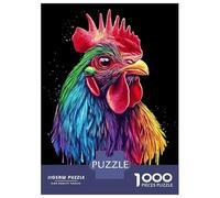 Jigsaw Puzzles 1000 Pieces for Adults Pop Art Rainbow Rhode Island Red Rooster Puzzles for Adults Fun Games Improve Memory Deal As Gifts for The Whole Family 52x38cm/1000pcs