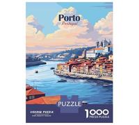 Jigsaw Puzzles 1000 Pieces for Adults Porto, Portugal Cityscape Puzzle for Adults Toy Wall Decor Hand Speed Race Stress Reduction Gifts 52x38cm/1000pcs
