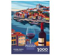 Jigsaw Puzzles 1000 Pieces for Adults Porto Wine Views Puzzle for Adults Hands-on Game Improve Memory Deal As Gifts for The Whole Family 70x50cm/1000pcs