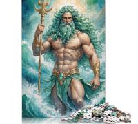 Jigsaw Puzzles 1000 Pieces for Adults Poseidon, God of The Sea Puzzle for Adults Woodenboard Puzzles Family Fun Jigsaws Puzzles 1000pcs (75x50cm)