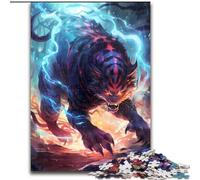 Jigsaw Puzzles 1000 Pieces for Adults Powerful Lightning Tiger Made of Wood, for Ages 14+ 50x75cm Challenging & Entertaining, Family Activity