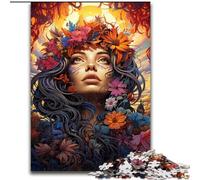 Jigsaw Puzzles 1000 Pieces for Adults Psychedelic And Happy Woman Wooden Jigsaw Puzzles Teenager Stress Reduction Cool Unique Gift for Family (Size 50x75cm)