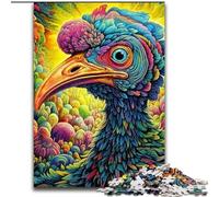 Jigsaw Puzzles 1000 Pieces for Adults Psychedelic Art Bird Made of Wood, Fun at Home Activities, Birthday Present, Travel Gifts 50x75cm for Family Interactive Game