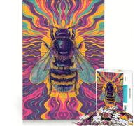 Jigsaw Puzzles 1000 Pieces for Adults Psychedelic Bumblebee, Impossible Game, Challenging To Complete, for Is Ideal As A Gift 38x52cm