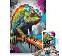 Jigsaw Puzzles 1000 Pieces for Adults Psychedelic Chameleon, Impossible Game, Challenging To Complete, for Is Ideal As A Gift 38x52cm