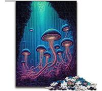 Jigsaw Puzzles 1000 Pieces for Adults Psychedelic Mushroom Fores 1000 Piece Jigsaw Puzzle Toys Gift Educational Intellectual Decompressing Fun Family Game Size 26X38CM