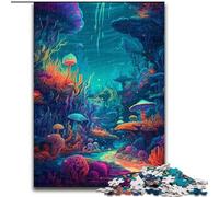 Jigsaw Puzzles 1000 Pieces for Adults Psychedelic Ocean Made of Wood, for Ages 14+ 50x75cm Challenging & Entertaining, Family Activity