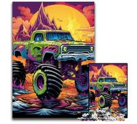 Jigsaw Puzzles 1000 Pieces for Adults Psychedelic Truck cardboard Jigsaw Puzzles Brain Challenge Game for Teenagers & Family Interaction 26X38CM/10.23x14.96inch