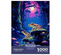 Jigsaw Puzzles 1000 Pieces for Adults Psychodelic Frog Pixel Art Jigsaw Puzzle DIY Toys But Fun And Humorous Deal As Gifts for The Whole Family 70x50cm/1000pcs