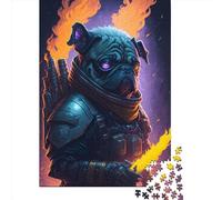 Jigsaw Puzzles 1000 Pieces for Adults Pugs Fiery Rebellion1 Puzzle for Adults Wooden Board Puzzles Family Decoration 1000pcs (75x50cm)