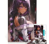 Jigsaw Puzzles 1000 Pieces for Adults Purple-Haired Anime Samurai Girl Relax Games Pattern Assembly Wishlist with Santa Claus 38x26cm