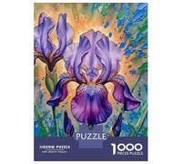 Jigsaw Puzzles 1000 Pieces for Adults Purple Iris Floral Painting Adult Jigsaw Relax Games Difficult Challenge Help The Brain Exercise 70x50cm/1000pcs