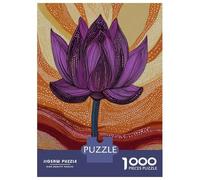 Jigsaw Puzzles 1000 Pieces for Adults Purple Lotus Flower Art Adult Jigsaw Relax Games Difficult Challenge Help The Brain Exercise 38x26cm/1000pcs