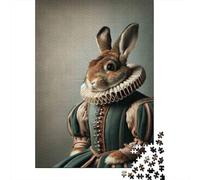 Jigsaw Puzzles 1000 Pieces for Adults Rabbit in Renaissance Clothing Adult Puzzles Relaxing Games Difficult Hard Deal As Gifts for The Whole Family 70x50cm/1000pcs