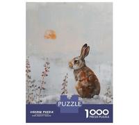 Jigsaw Puzzles 1000 Pieces for Adults Rabbit in Winter Landscape Adult Puzzles Relax Games Analysis And Logic Stress Reduction Gifts 70x50cm/1000pcs