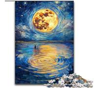 Jigsaw Puzzles 1000 Pieces for Adults Rabbit Under The Moon Puzzle Family Activity Game for Teenagers, Challenging Brain Teaser (size 50x75cm)