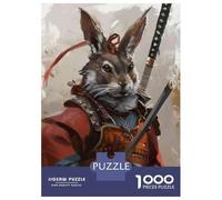 Jigsaw Puzzles 1000 Pieces for Adults Rabbit Warrior Art Print Jigsaw Puzzle Anti-Stress Toys Home Decoration Help The Brain Exercise 38x26cm/1000pcs